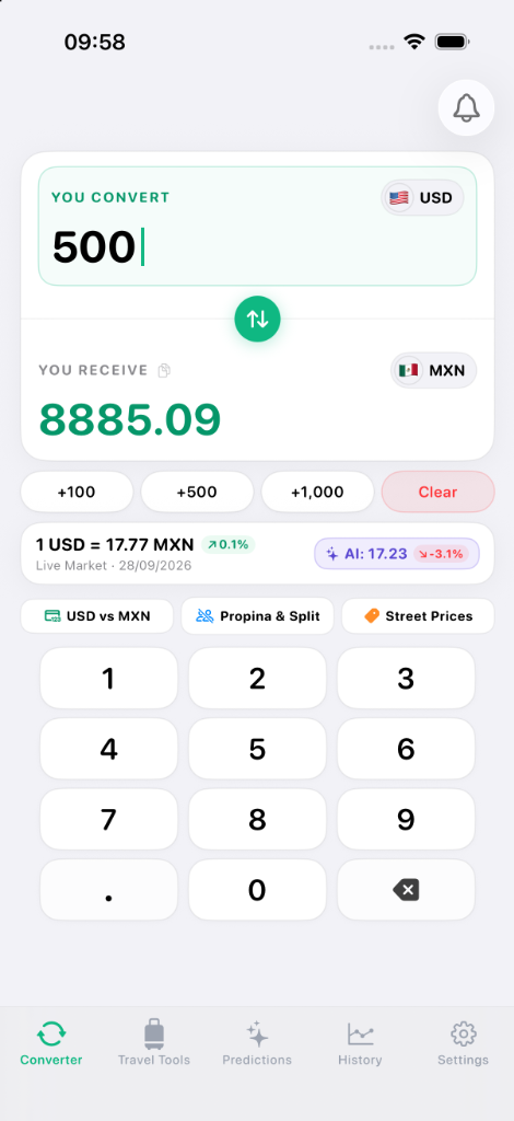 PesoDolar iPhone 16 Pro App Screen Interface